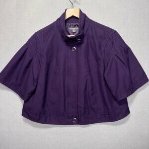 Apt 9 Purple Cropped Jacket XL High Collar Textured Lined Y2K Soft Glam Retro
